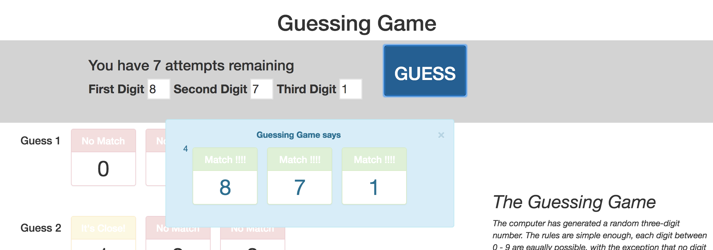 My Guessing Game